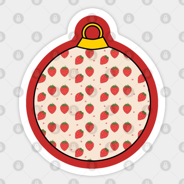 Christmas ornament Strawberry Sticker by Nicostore